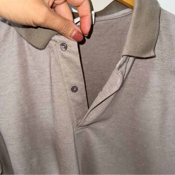 Salt Two Tones Heathered Tan Cotton Polo Shirt L - Picture 7 of 10